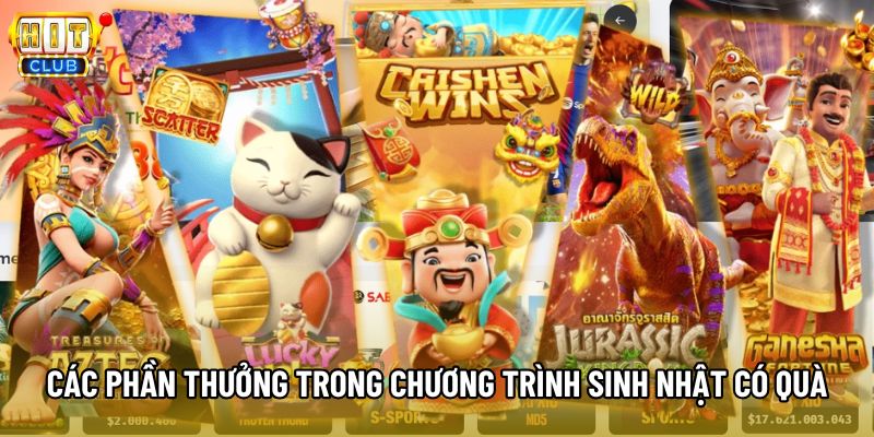 Các giá trị phần thưởng trong chương trình sinh nhật có quà